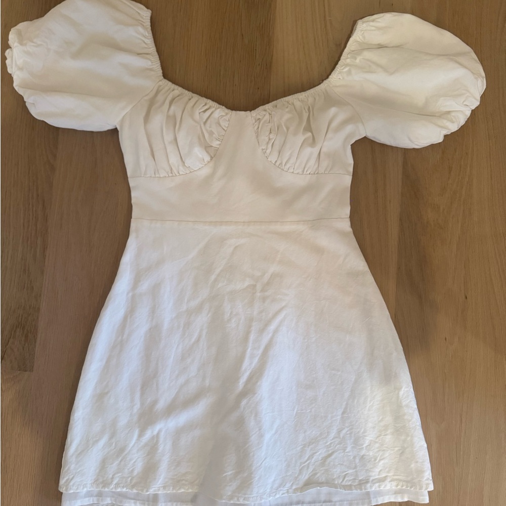 Peppermayo White Puff Sleeve Dress